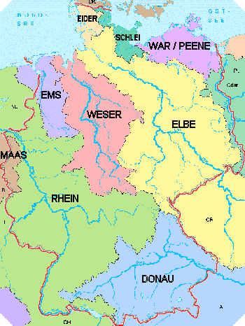 Flussgebietseinheiten in Deutschland nach EU-WRRL